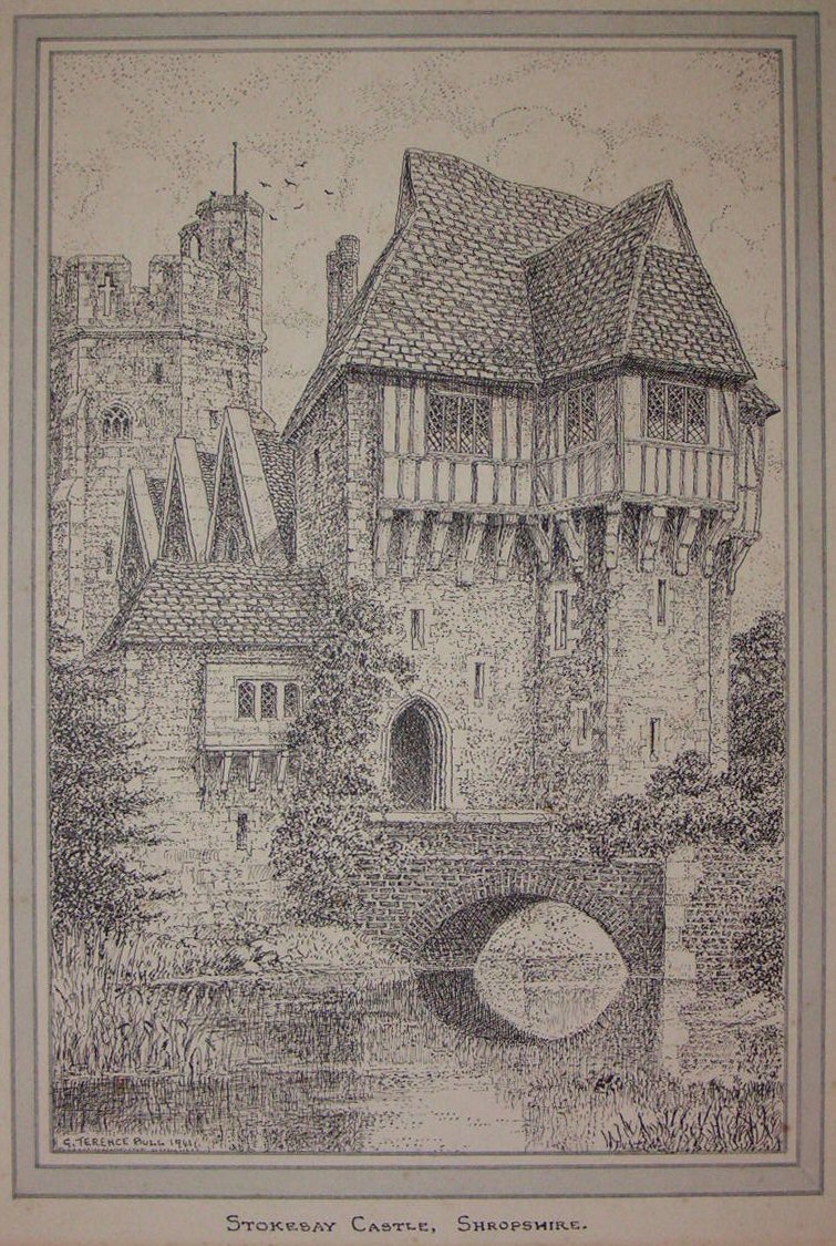 Ink drawing - Stokesay Castle, Shropshire.